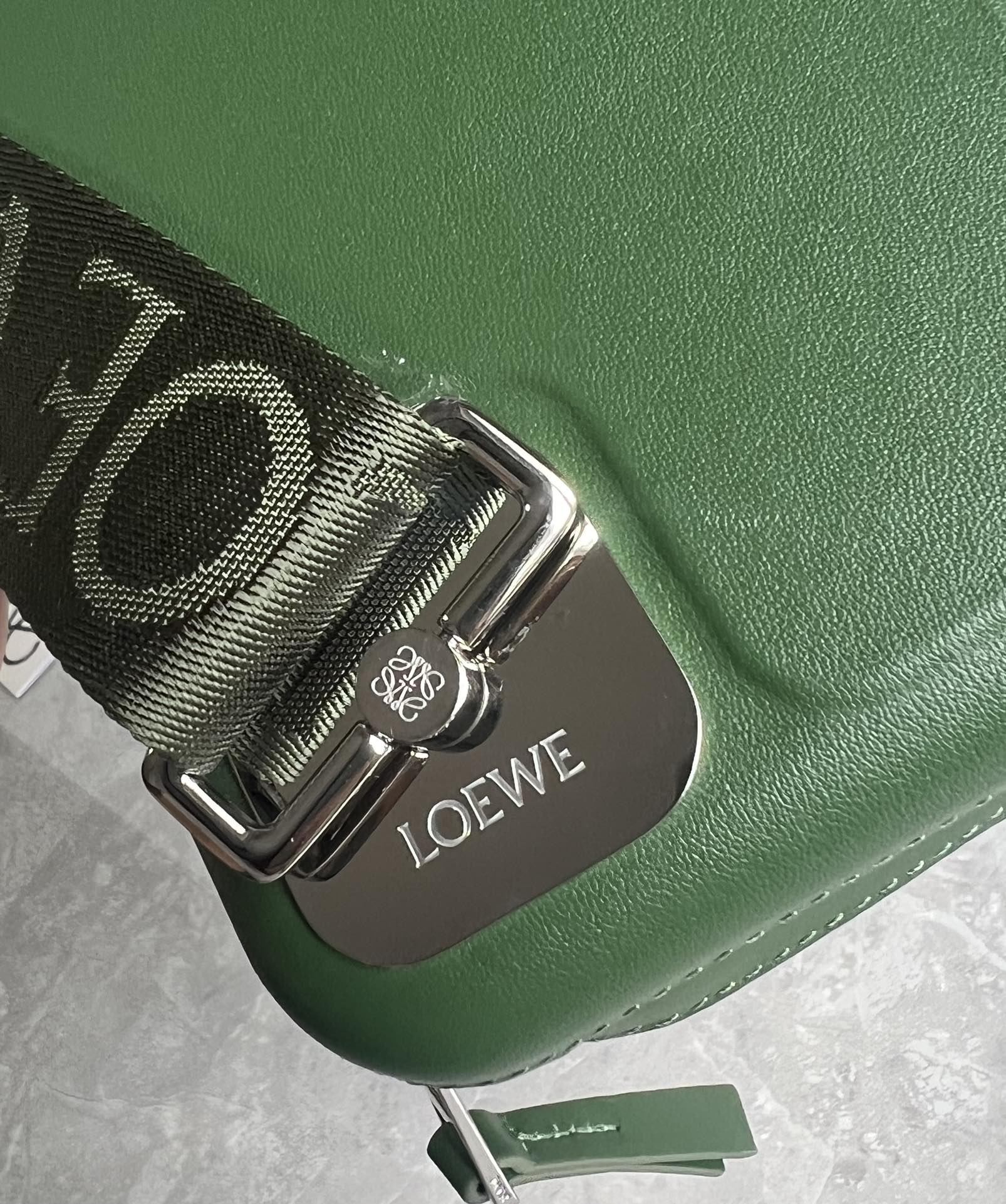 Loewe Molded Sling in Smooth Calfskin Green